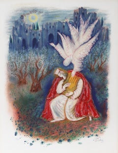 XII da Visioni della Bibbia, litografia moderna di Reuven Rubin