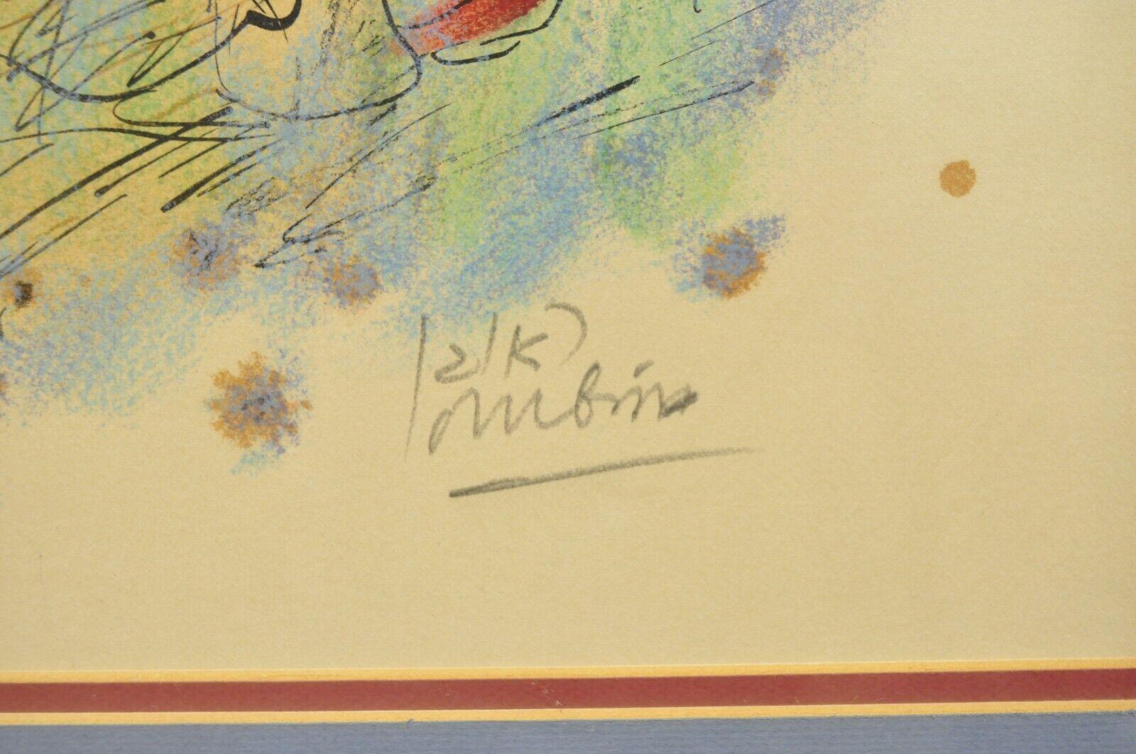 Reuven Rubin Story of David 1971 King David with Harp Signed Lithograph Print In Good Condition In Philadelphia, PA