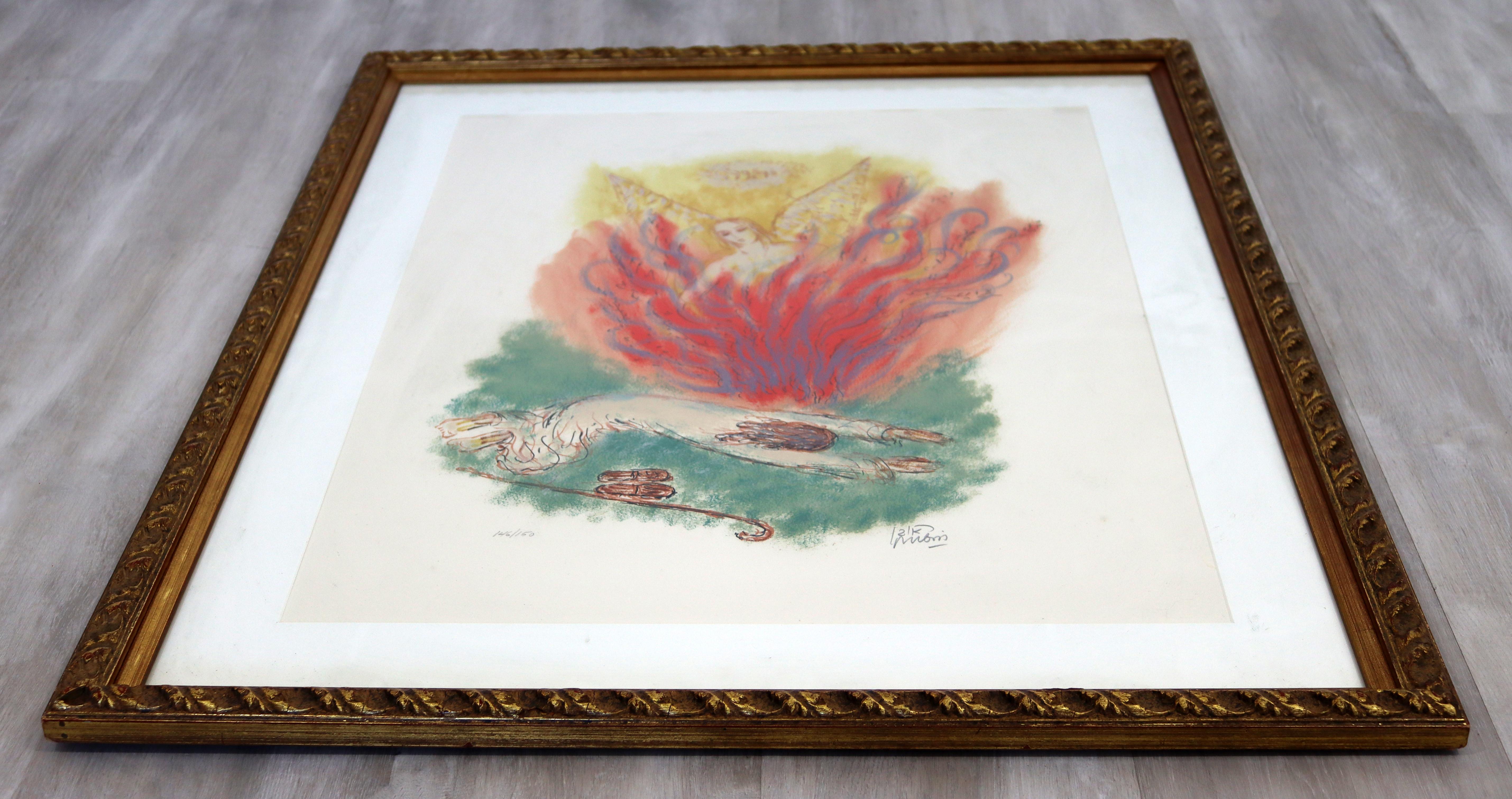 Late 20th Century Reuven Rubin Visions of the Bible 'Angel' Modern Lithograph Framed