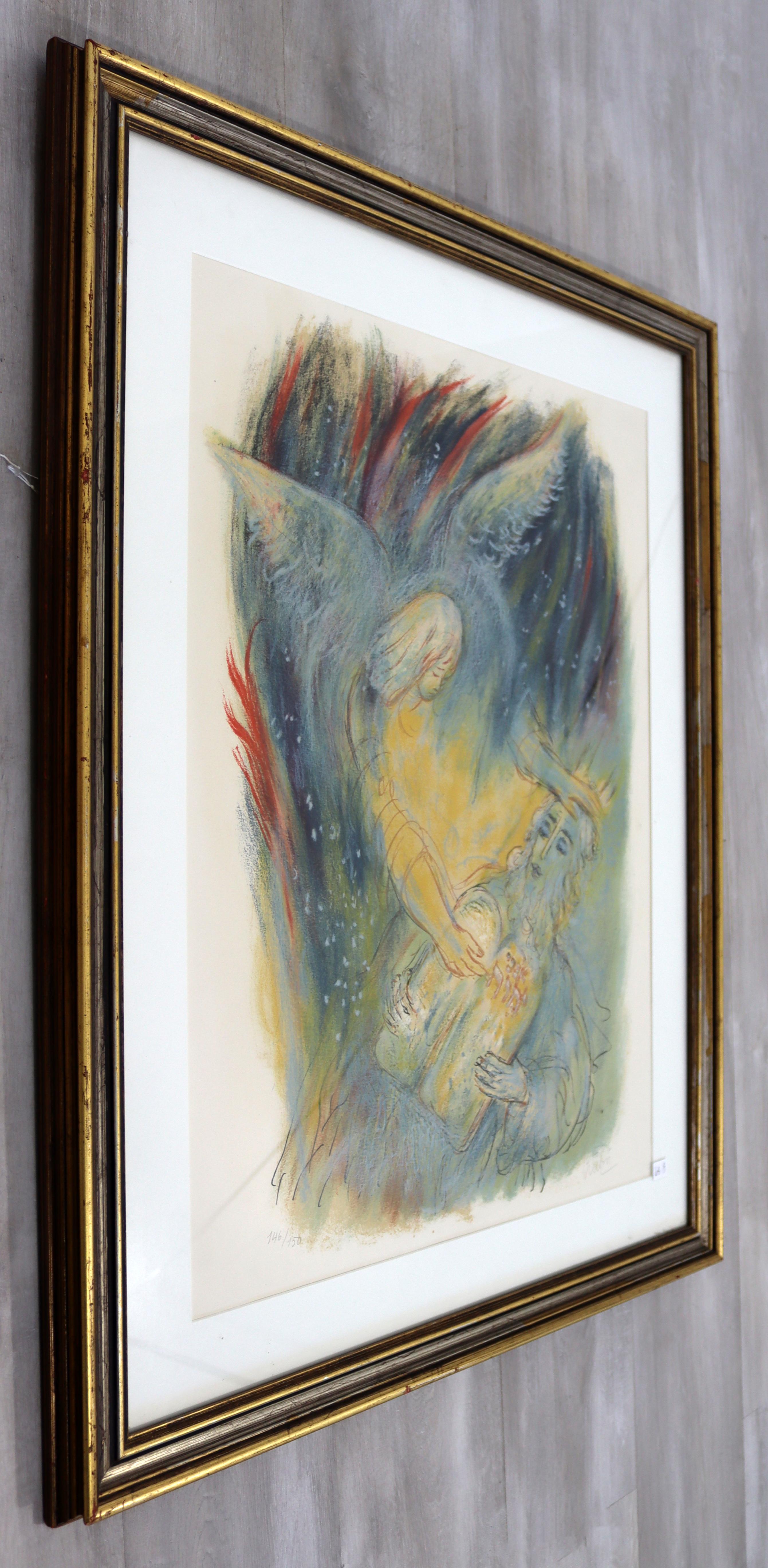 Reuven Rubin Visons of the Bible 'Moses' Modern Lithograph Framed In Good Condition In Keego Harbor, MI