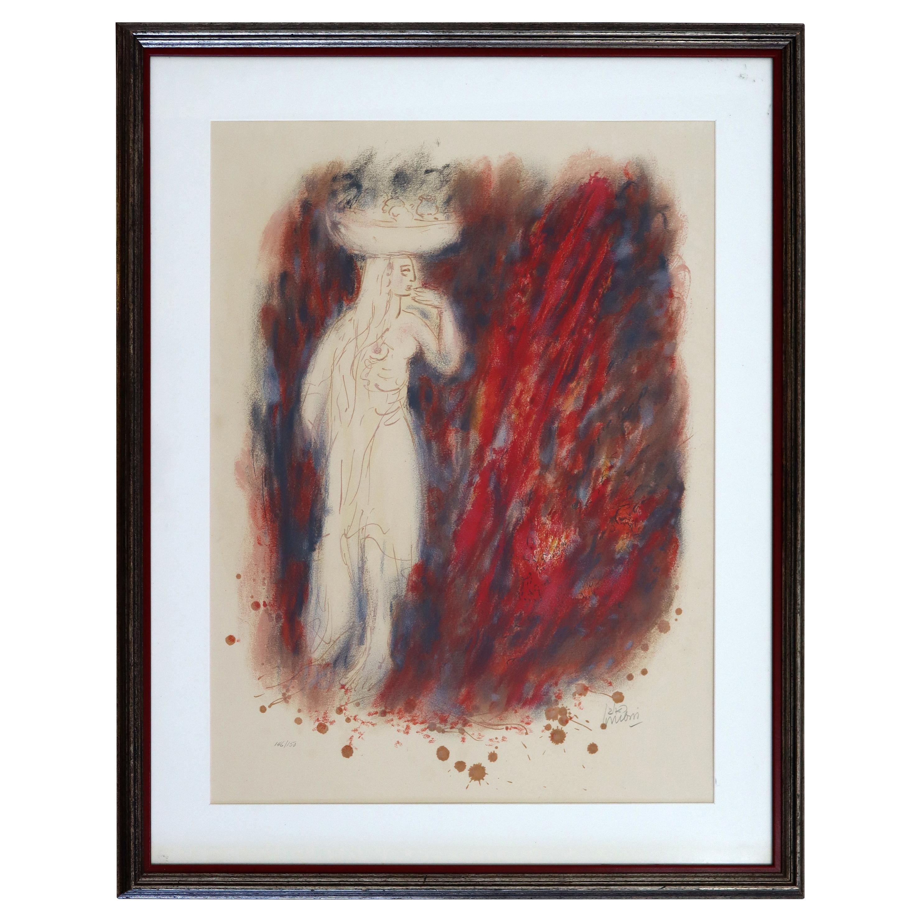 Reuven Rubin Visons of the Bible 'Woman' Modern Lithograph Framed