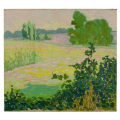 Reva Jackman ( Kansas, USA, geb. 1892 - gest. 1966) Gemälde „A Fields View“ (A Fields View). 