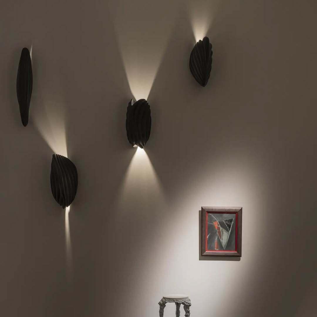 Matte Black Organic Contemporary Ceramic Wall Sconce by Elsa Foulon For Sale 6