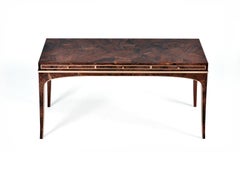 Reve Desk in Mosaic Claro Walnut and Bronze by Newell Design Studio