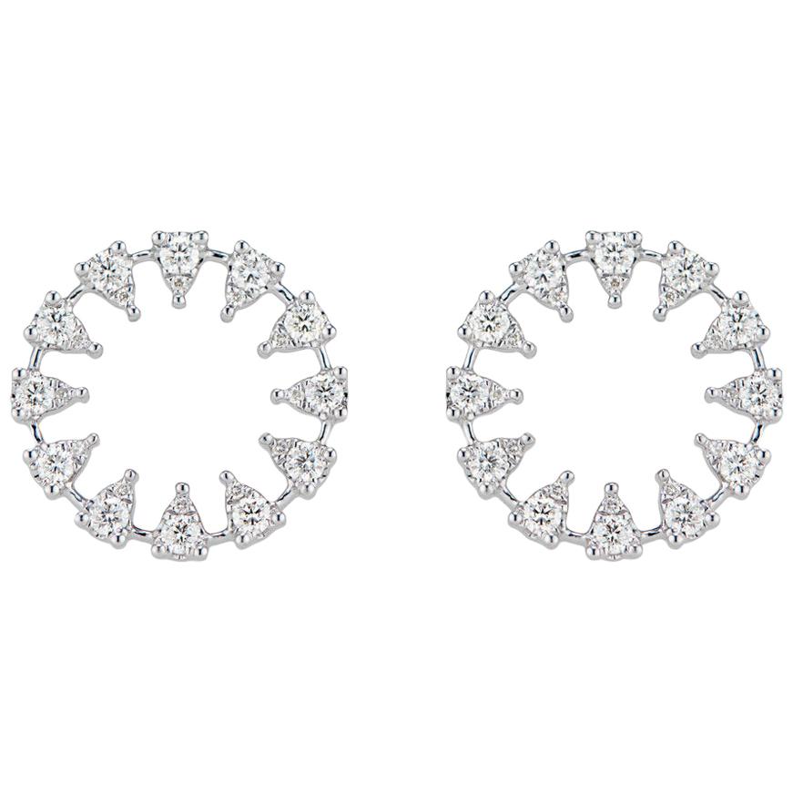 Reve Round Diamond Earrings, Large