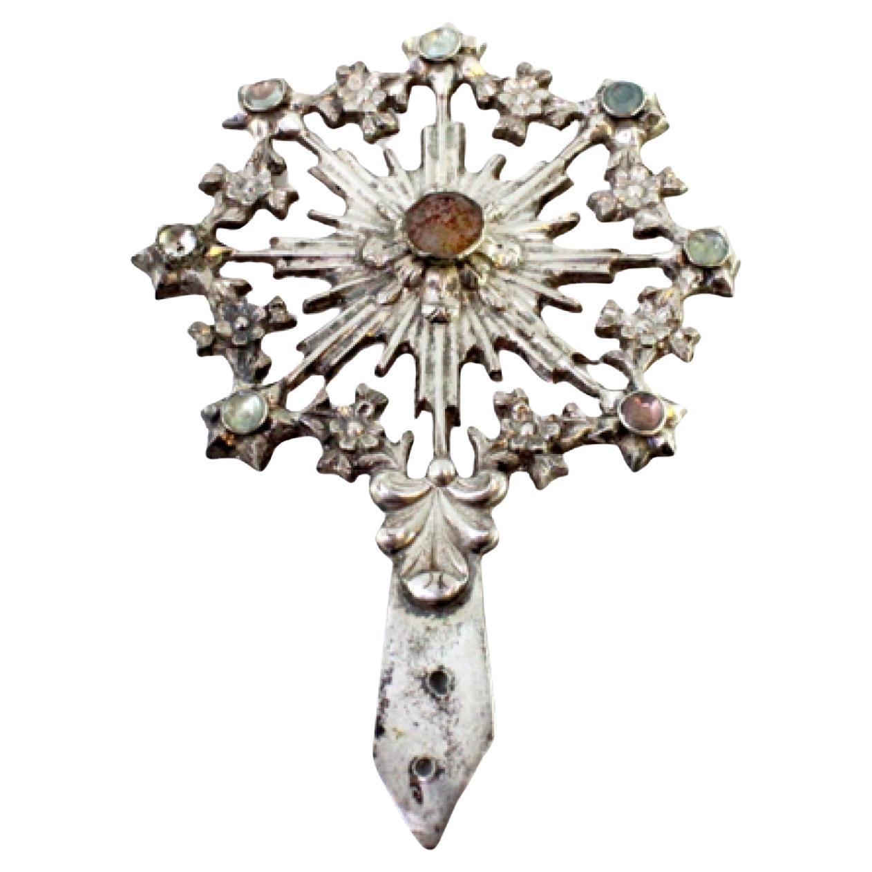 Revealed silver splendor with colored stones at the ends and center