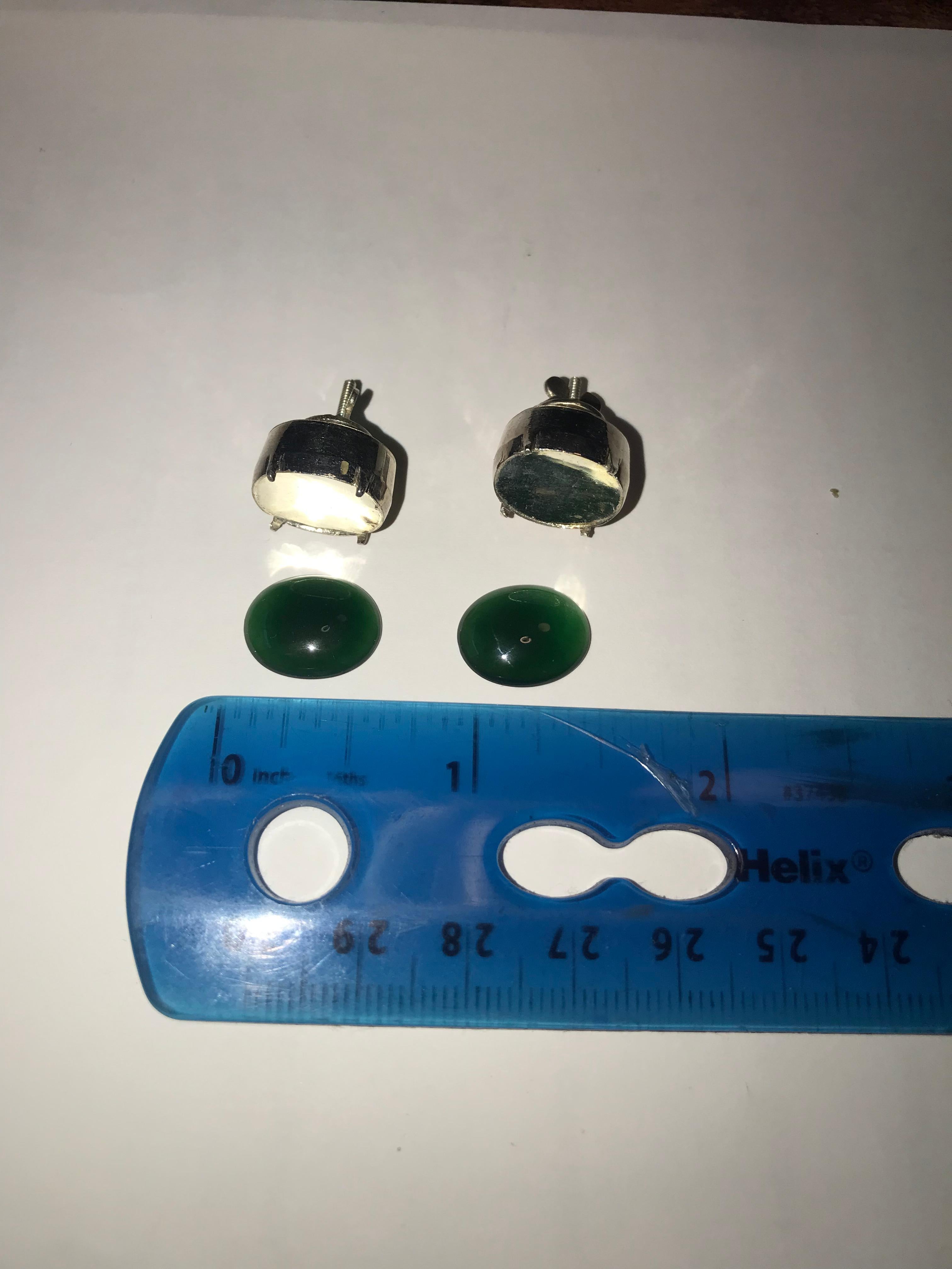 Green Rokan Myanmar Jadeite Loose Stones 2pcs 4.3/4.6 ct Grade A #1 For Sale 3