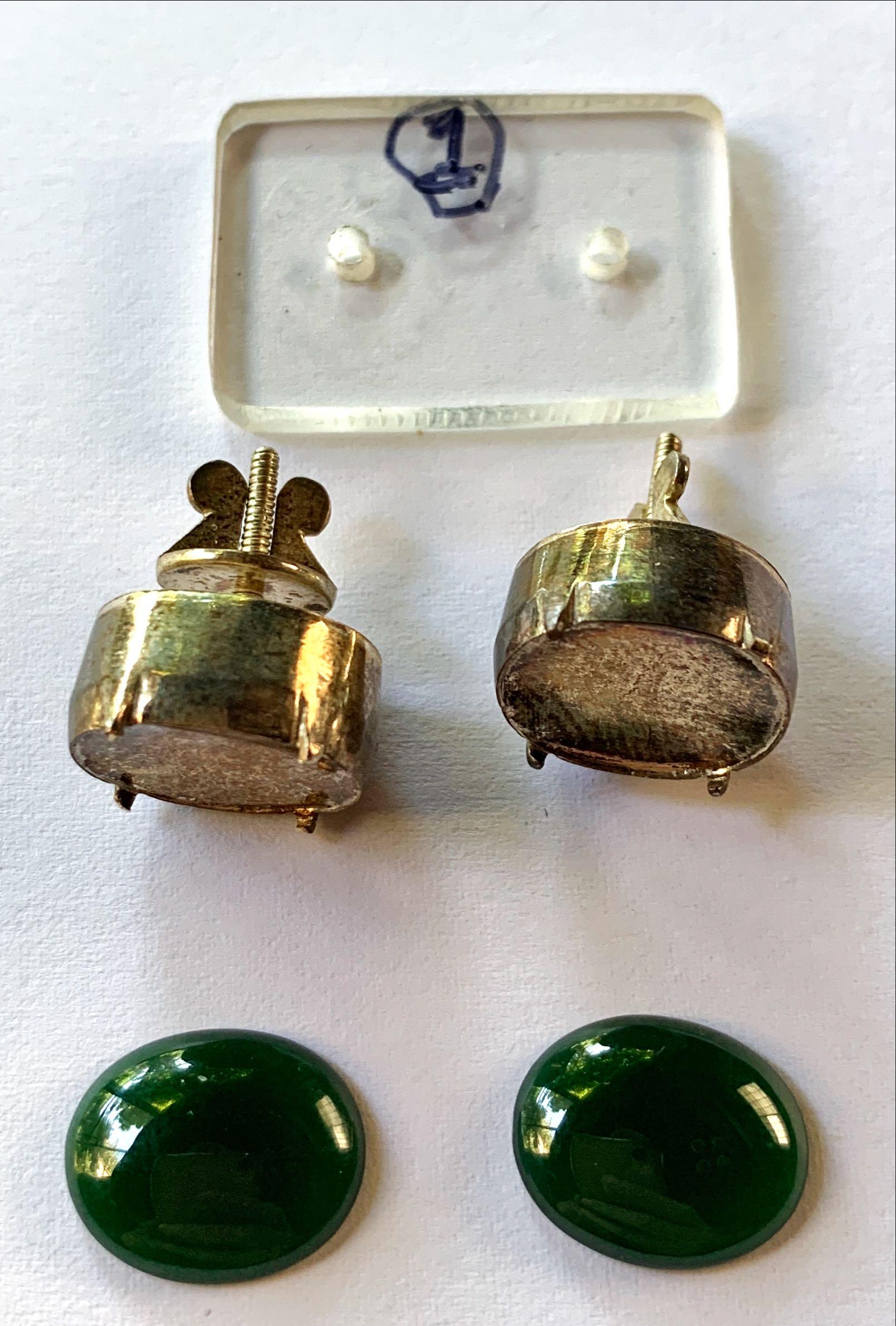 Green Rokan Myanmar Jadeite Loose Stones 2pcs 4.3/4.6 ct Grade A #1 For Sale 4