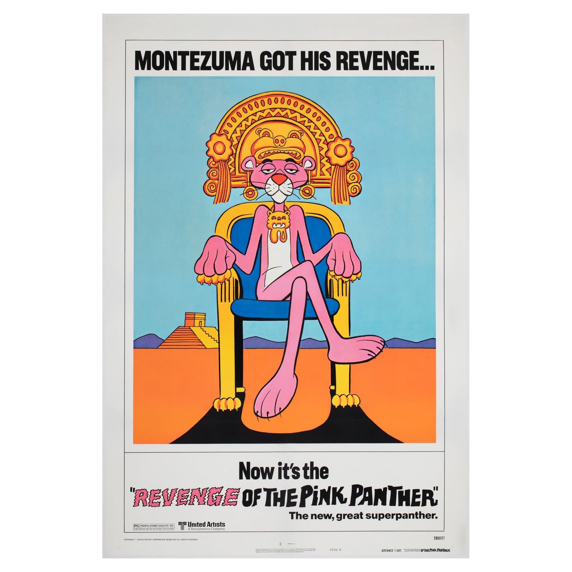 "Revenge of the Pink Panther 1987" US 1 Sheet Film Poster, Advanced Style B