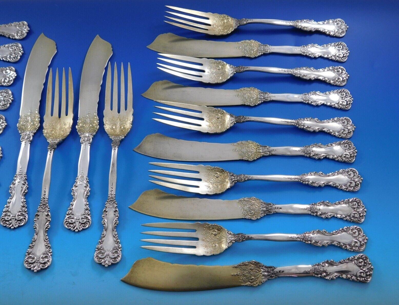 Revere by International Sterling Silver Flatware Individual Fish Set 24 pieces en vente 5