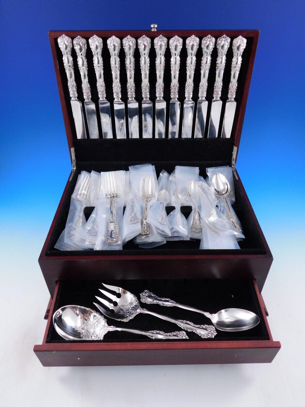 Revere by International Sterling Silber Besteck 12er Set 63 Teile Abendessen im Angebot 4