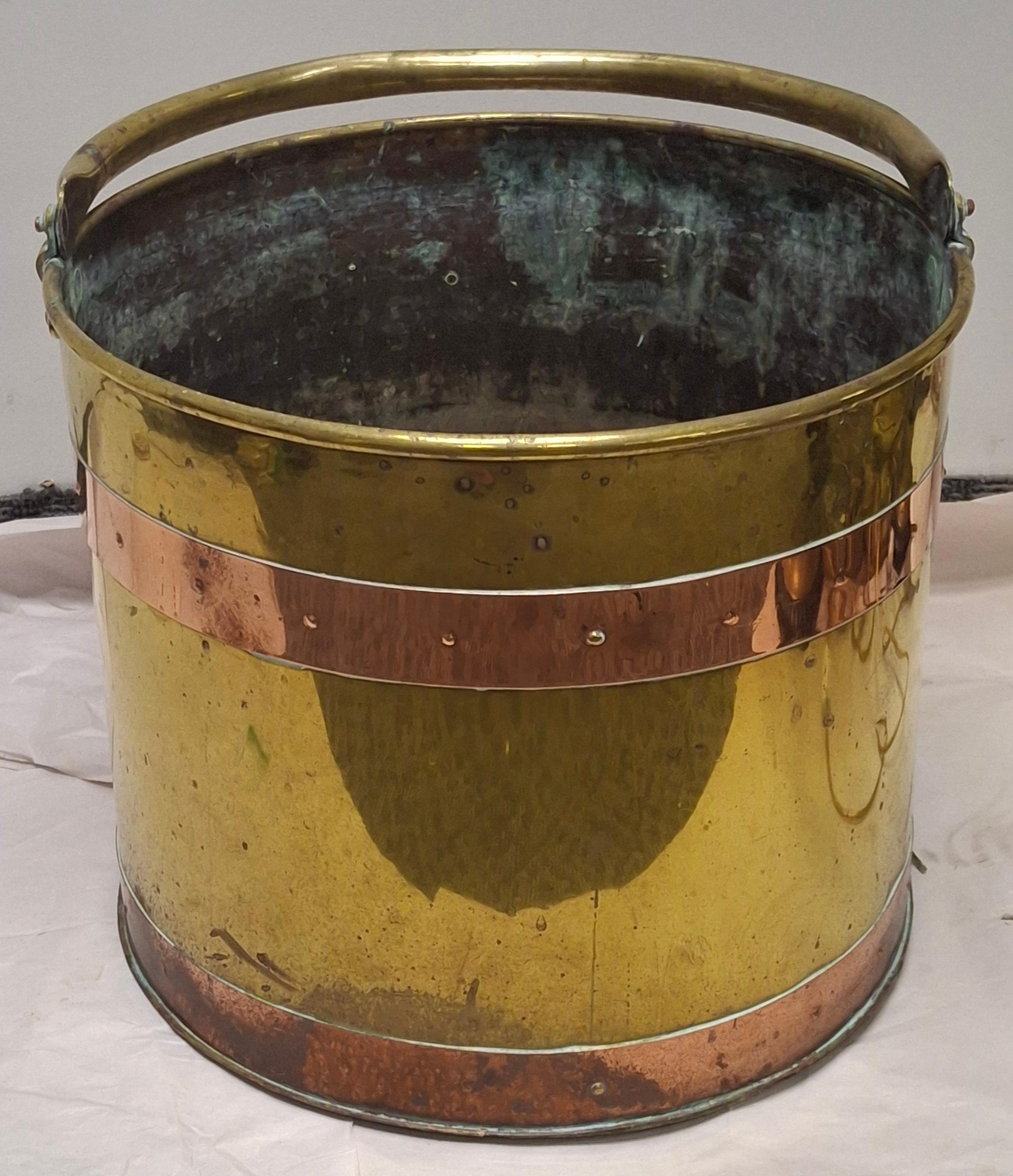 Revere Copper and Brass Inc. Poliertes Messing und Kupfer behandelt Kraftstoff Eimer im Zustand „Gut“ im Angebot in Germantown, MD