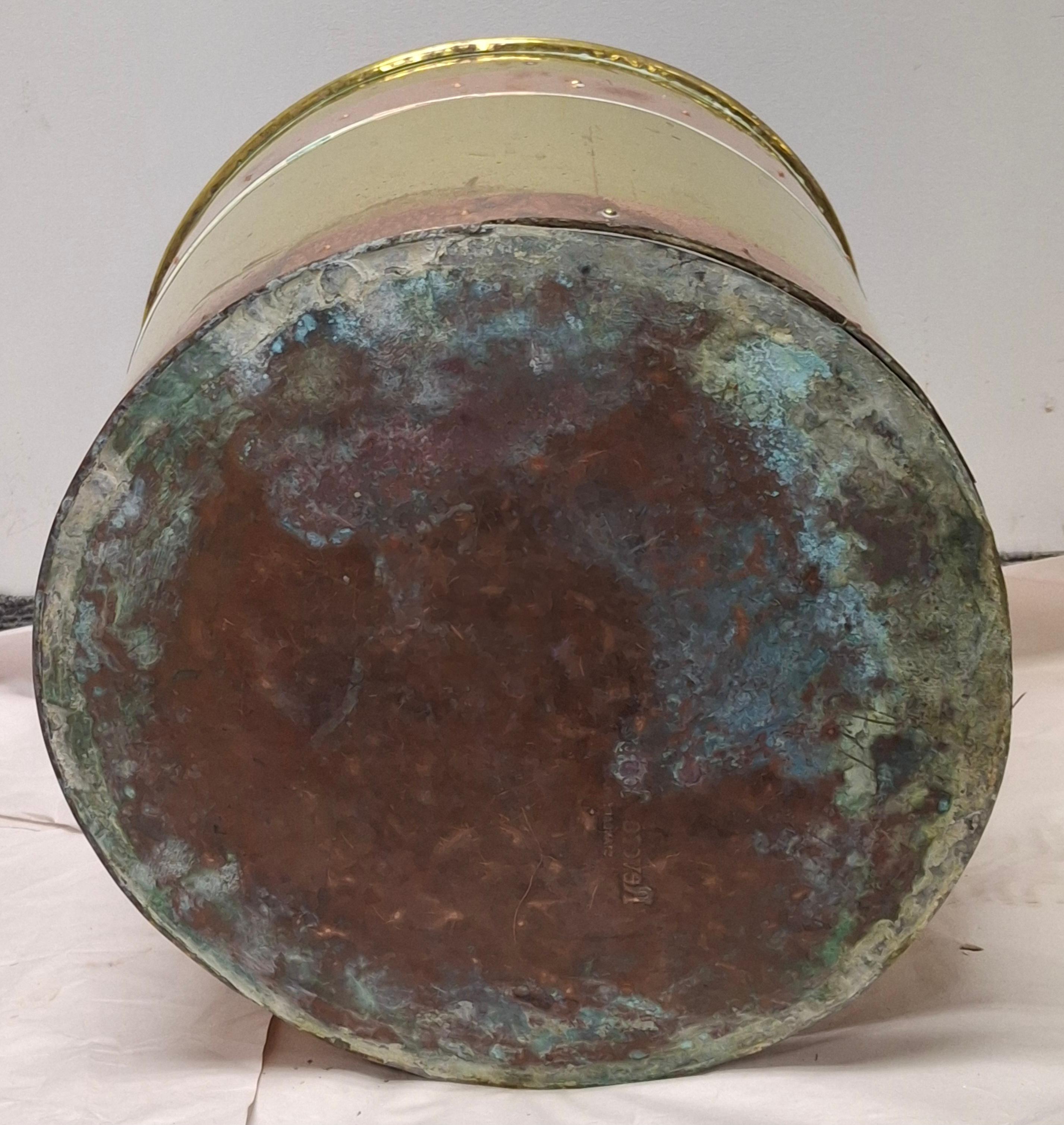 Revere Copper and Brass Inc. Poliertes Messing und Kupfer behandelt Kraftstoff Eimer (20. Jahrhundert) im Angebot