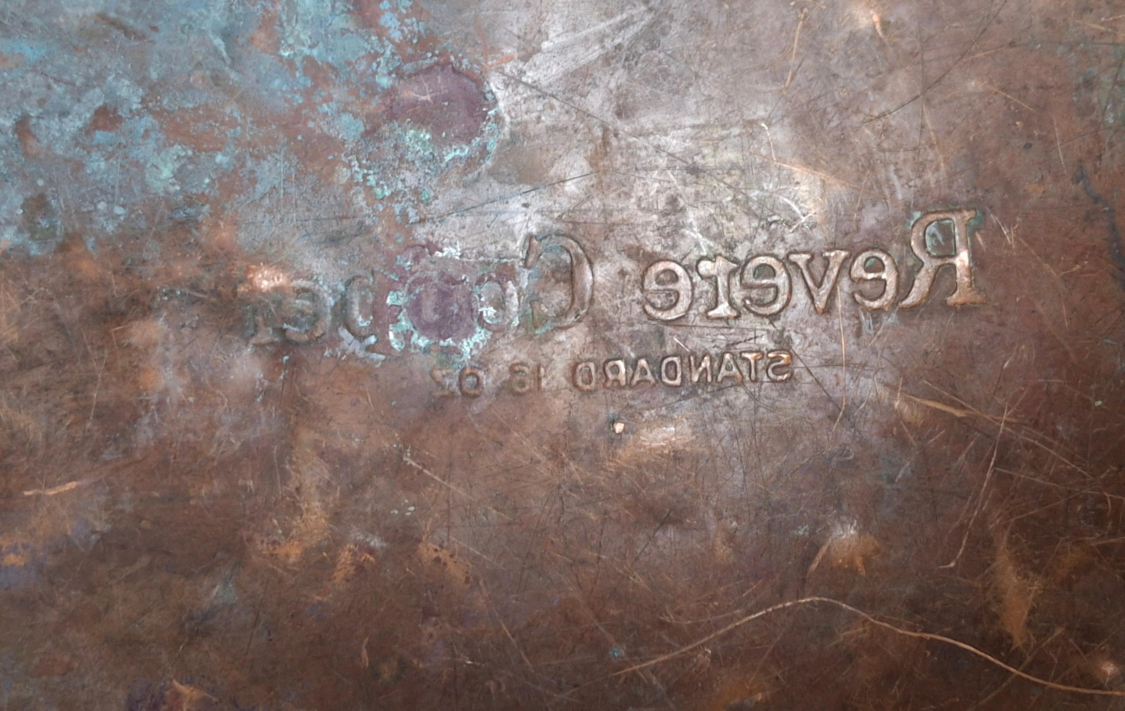 Revere Copper and Brass Inc. Poliertes Messing und Kupfer behandelt Kraftstoff Eimer im Angebot 1