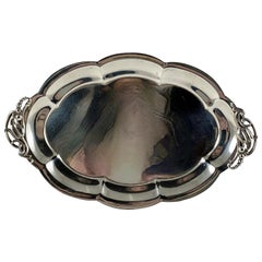 Revere Silversmiths Art Nouveau Sterling Silver Floral Handled Tray, circa 1930s