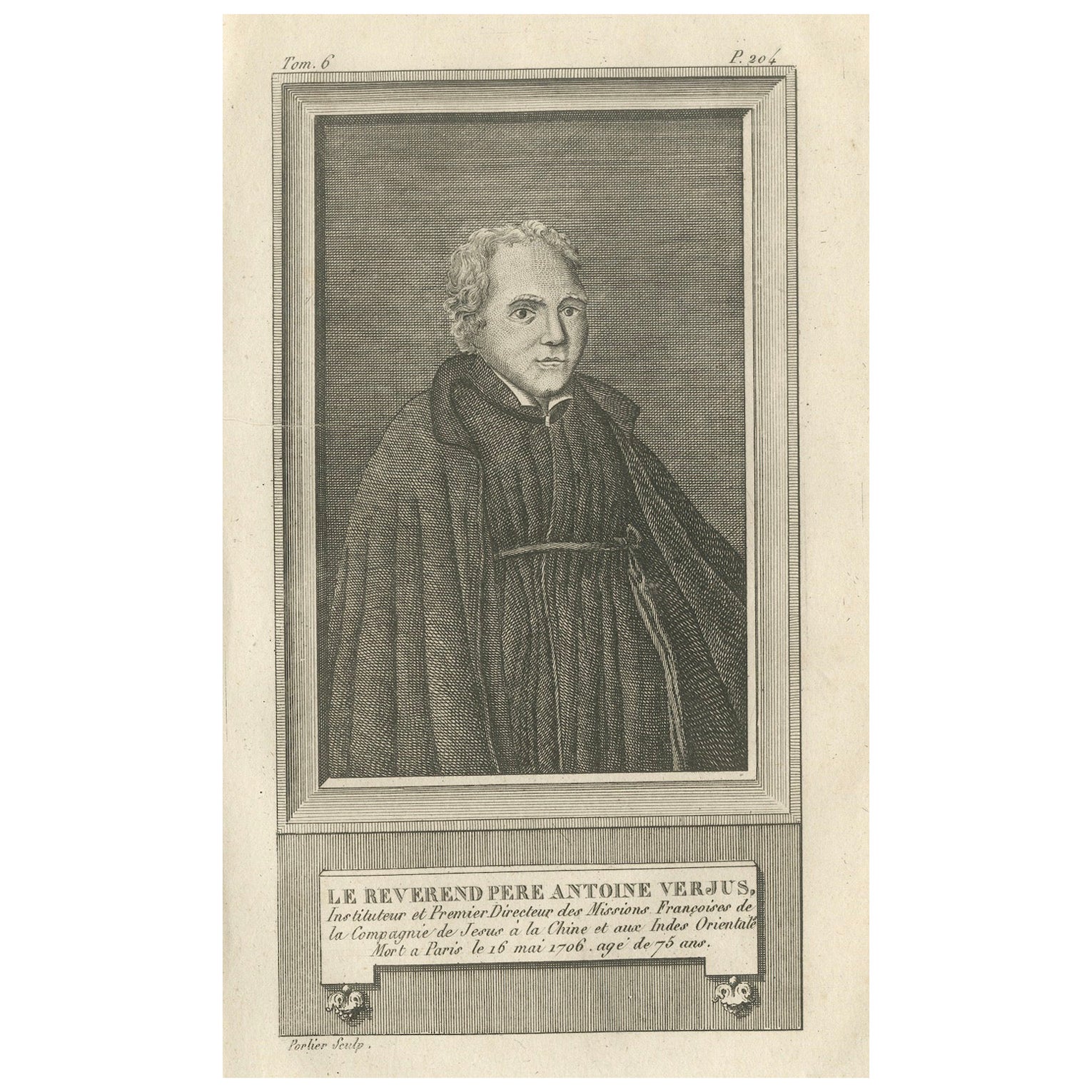 Hochwürden Père Antoine Verjus - Porträt eines französischen Jesuitenmissionars, um 1790