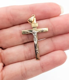 Pendentif crucifix Rever en or bicolore 14k