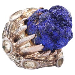 REVERIANO CASTILLO, bague cocktail brutaliste d'après-guerre 1950 en argent sterling 925 avec