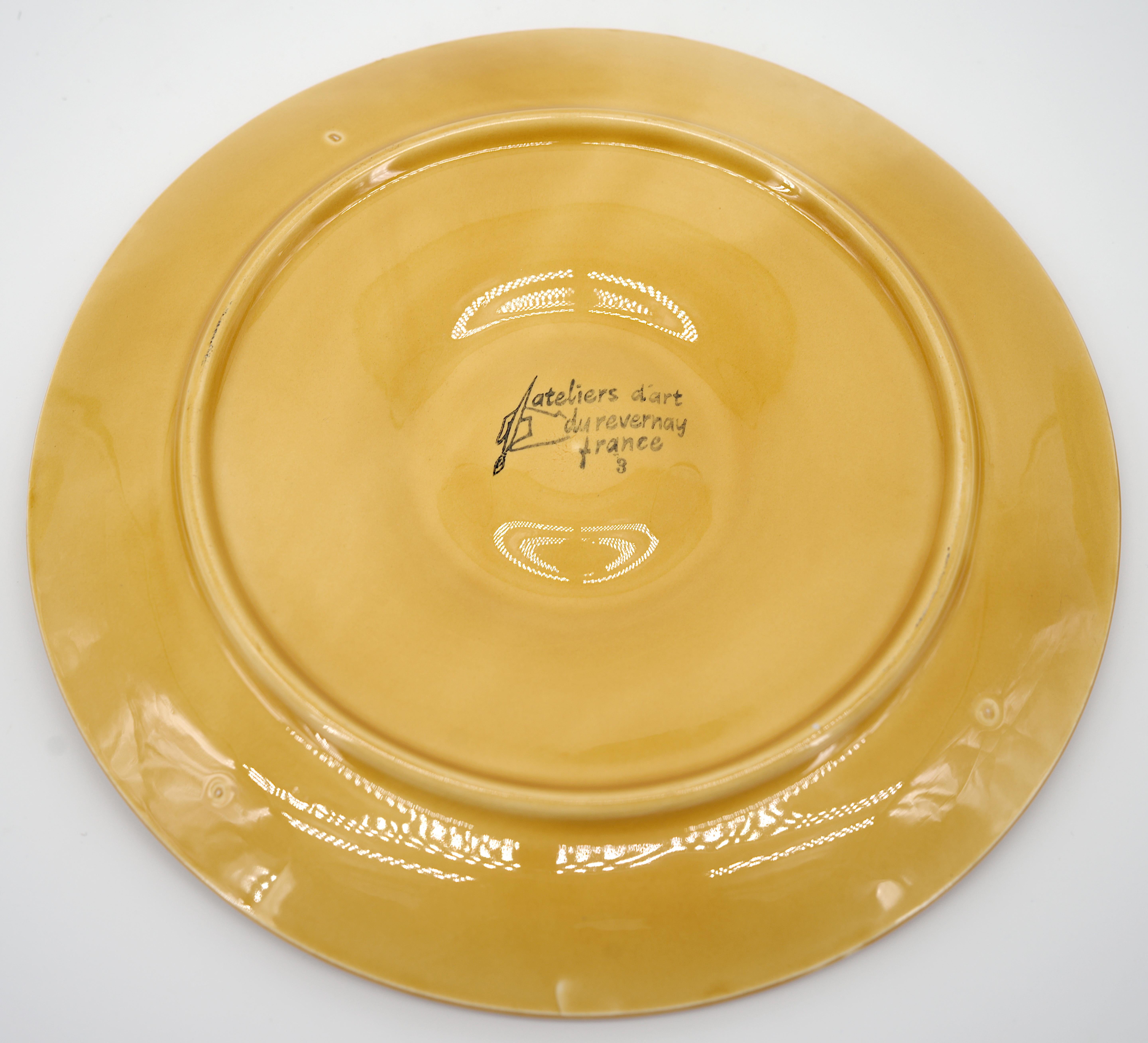 REVERNAY French Stoneware Oyster Dinner Set, 1960s For Sale 4