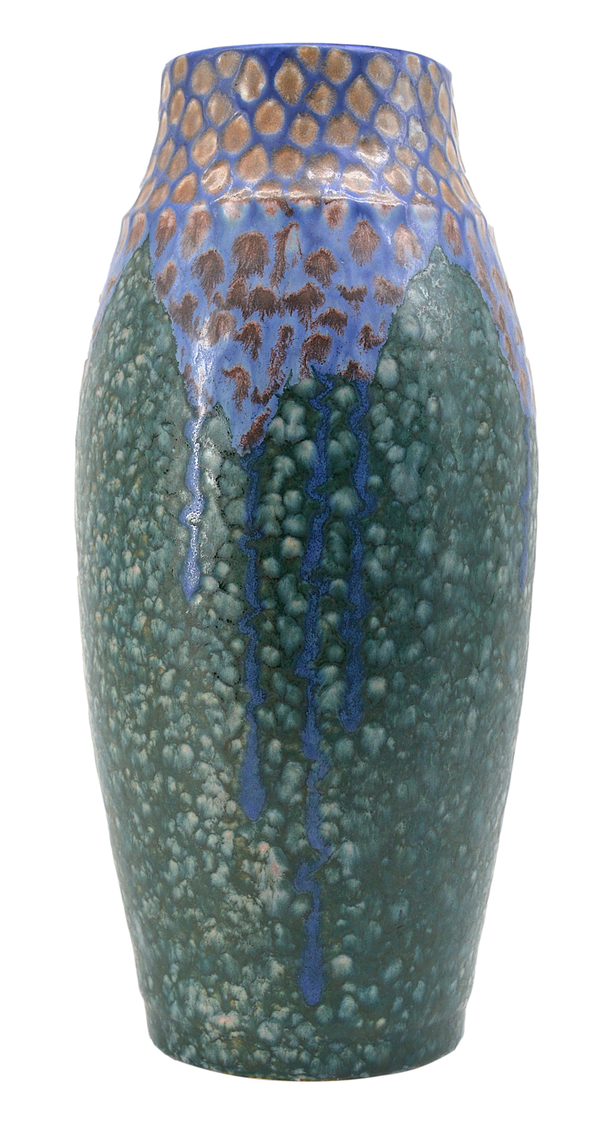 Art déco Paire de vases Art Déco Revernay, Digoin Sarreguemines, 1920 en vente