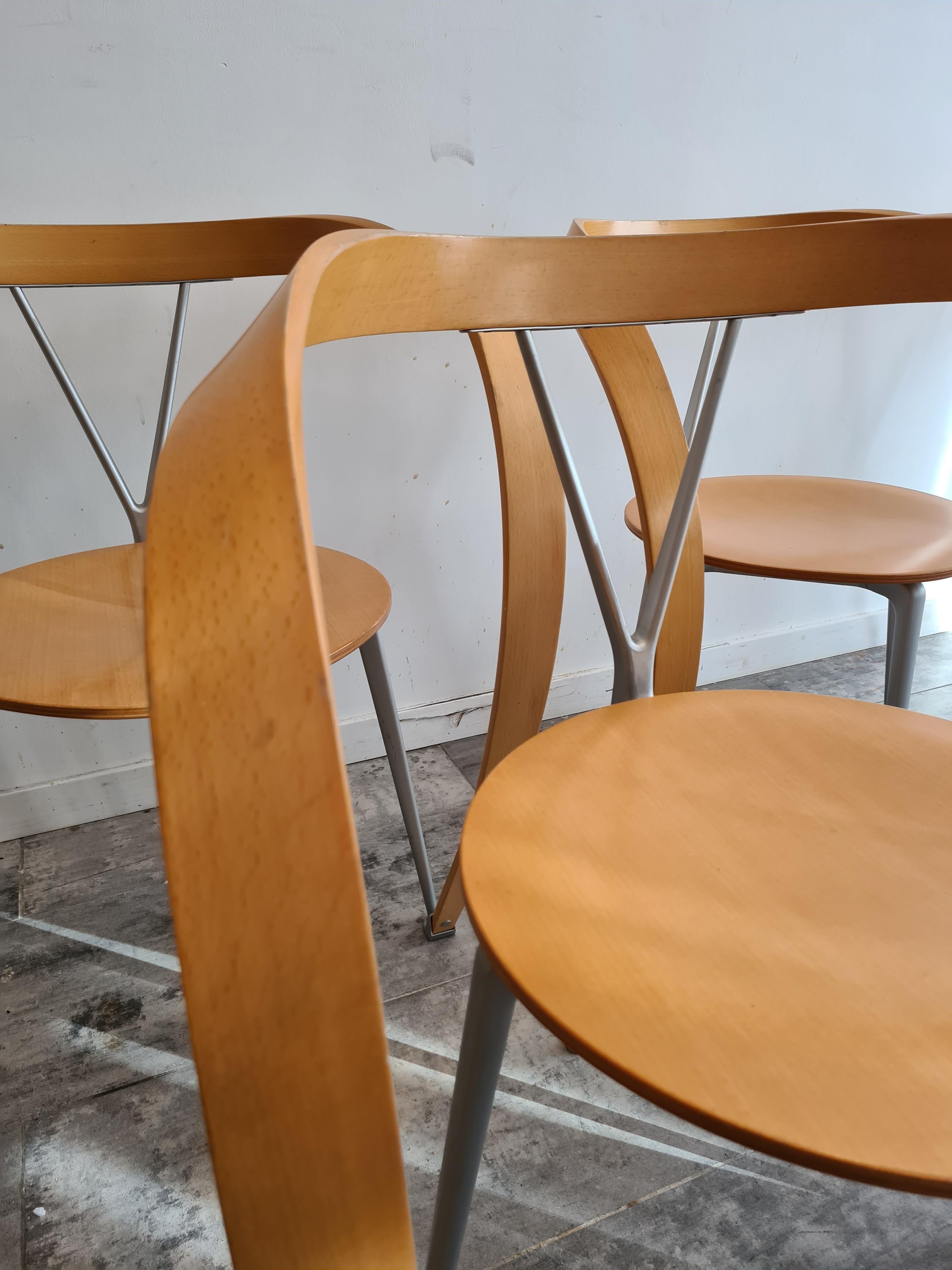 Revers Dining Chairs by Andrea Branzi for Cassina, 1990s, Set of 6 2