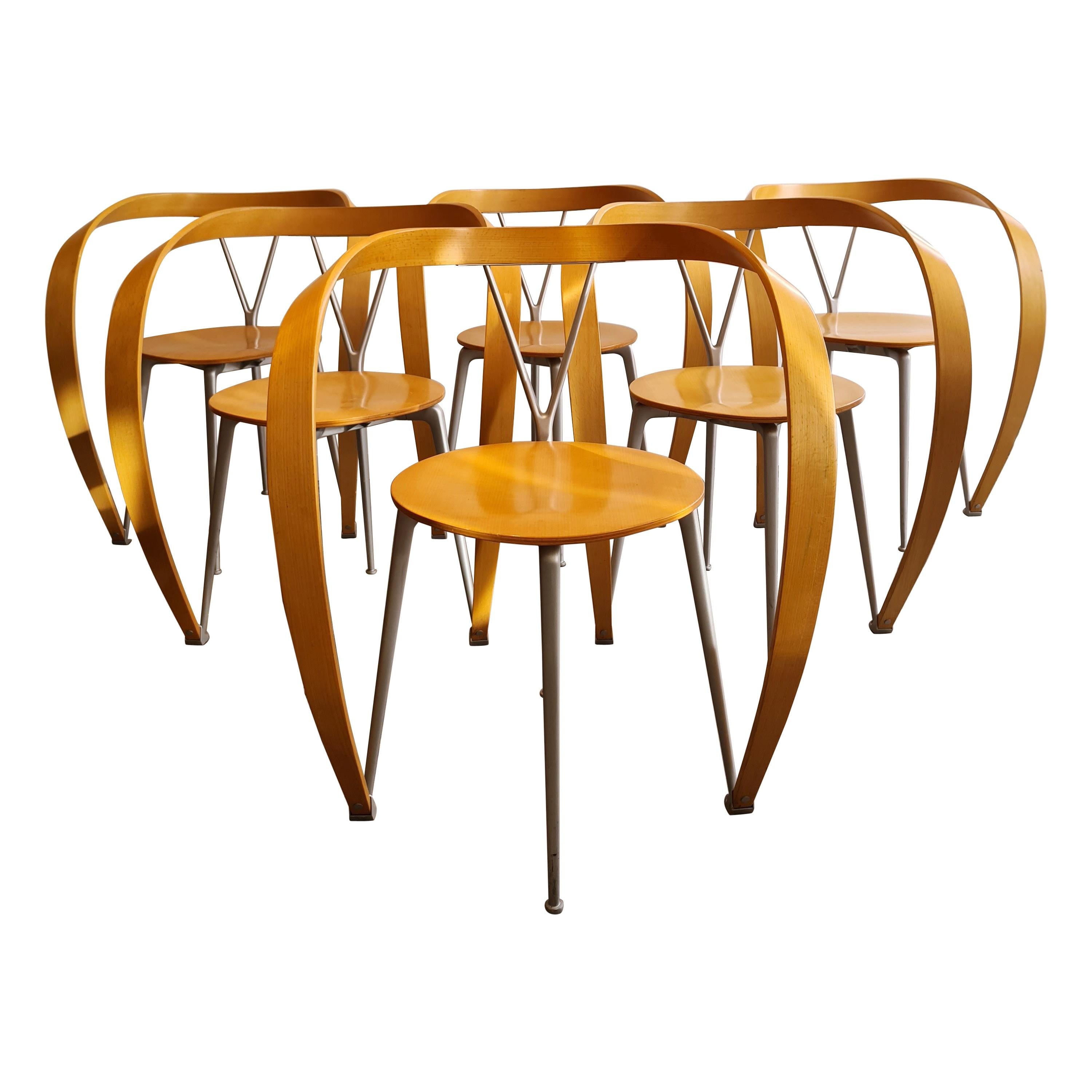 Revers Dining Chairs by Andrea Branzi for Cassina, 1990s, Set of 6