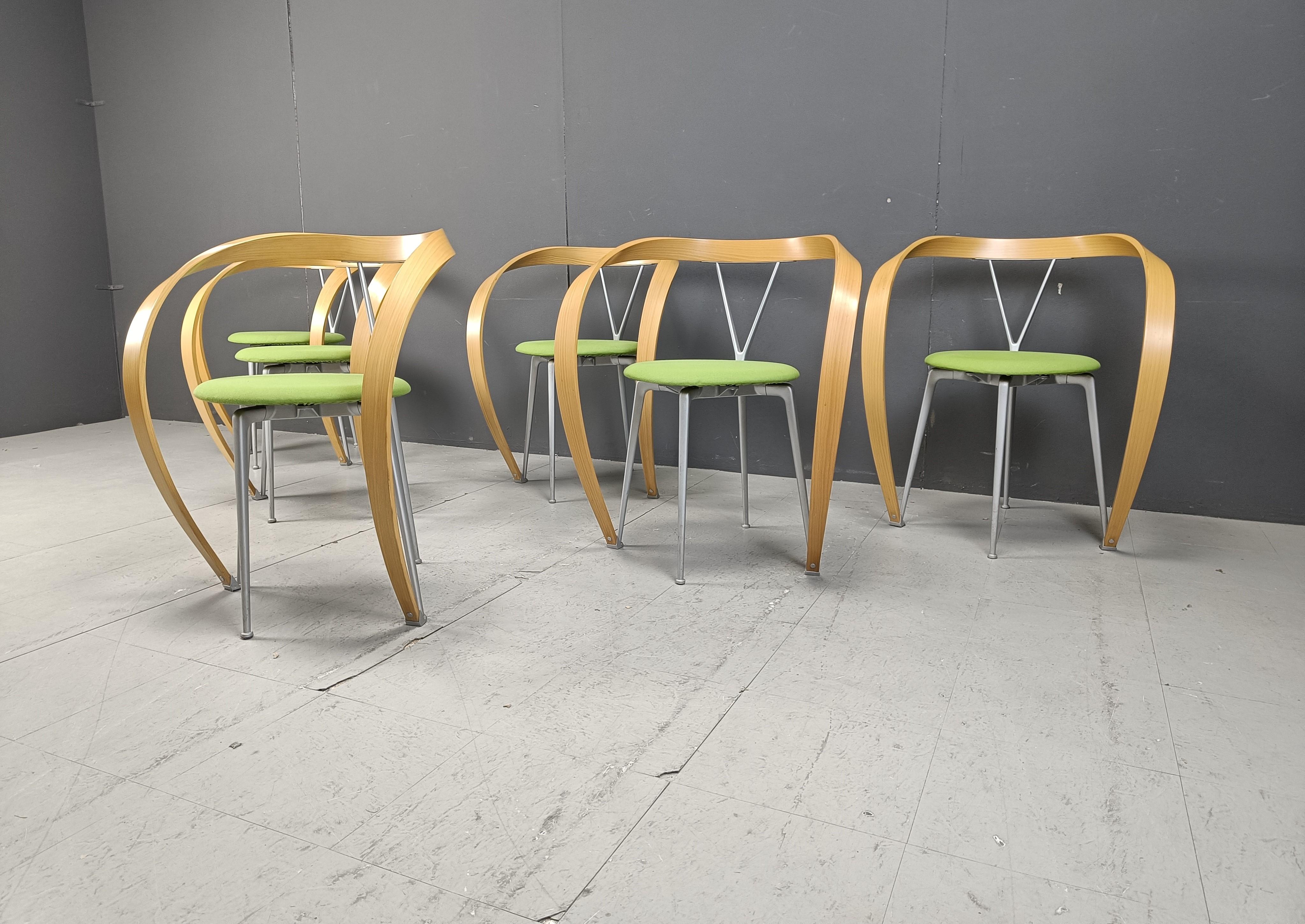 Esszimmerstühle mit Revers von Andrea Branzi für Cassina, 1993, 6er-Set im Angebot 3
