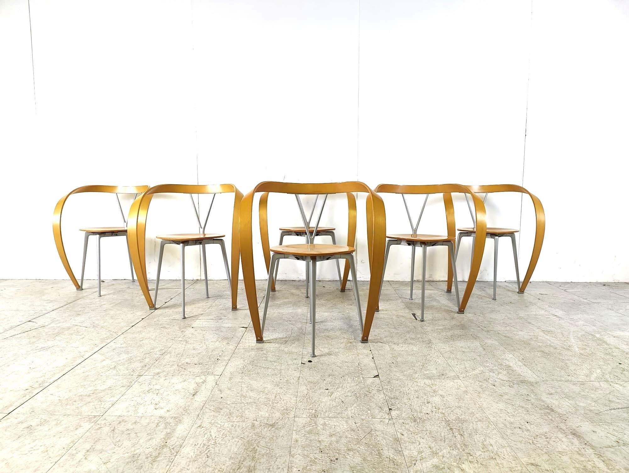 Post-Modern Revers Dining Chairs by Andrea Branzi for Cassina, 1993, Set of 6