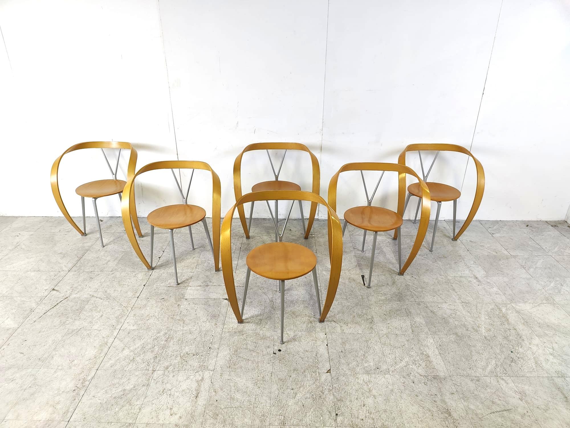 Italian Revers Dining Chairs by Andrea Branzi for Cassina, 1993, Set of 6