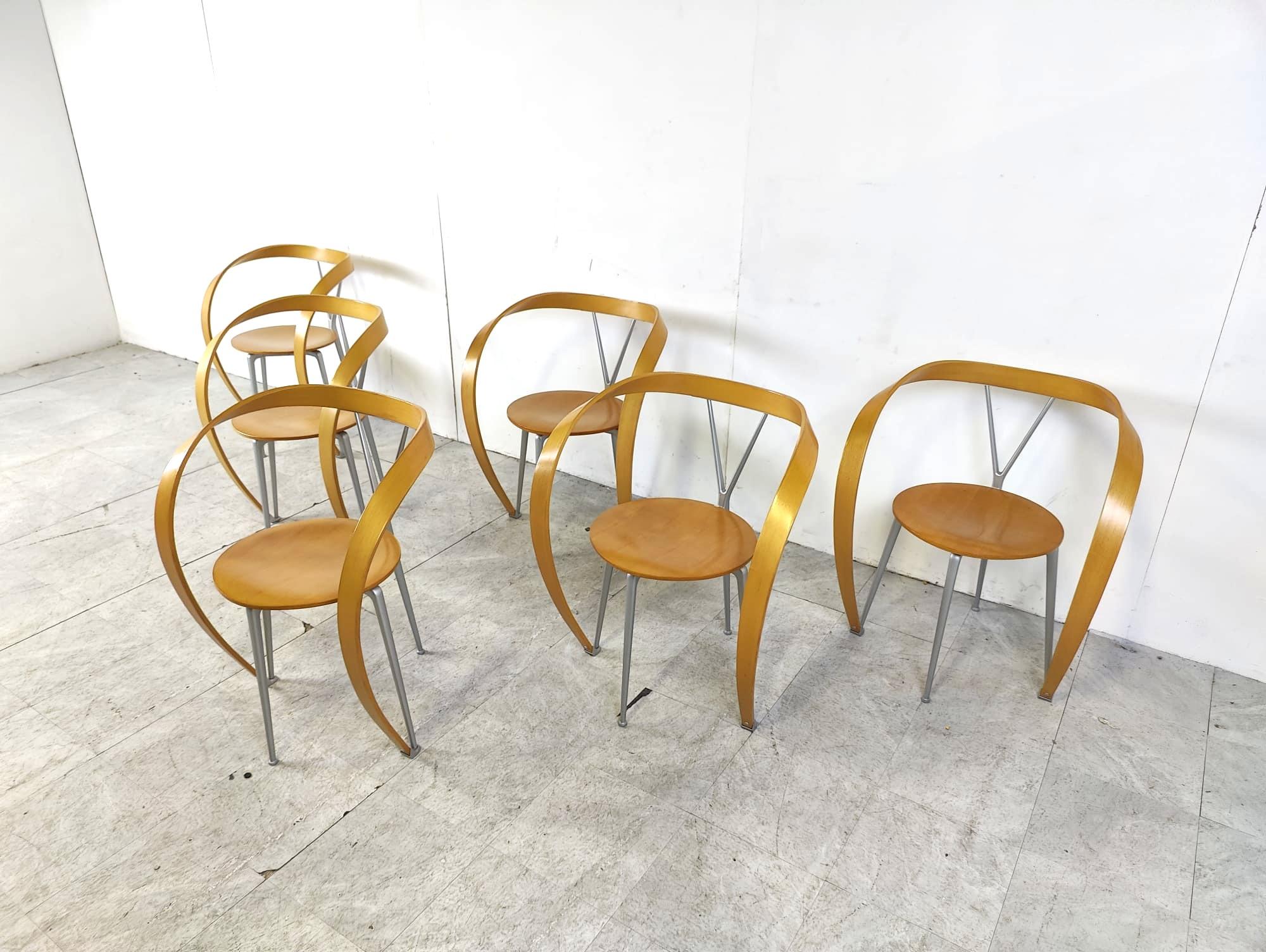 Revers Dining Chairs by Andrea Branzi for Cassina, 1993, Set of 6 In Excellent Condition In HEVERLEE, BE