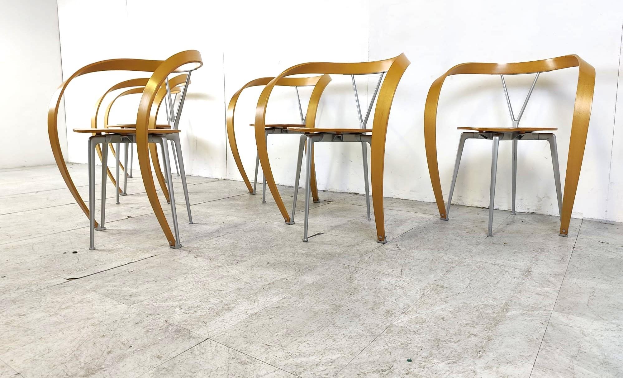 Late 20th Century Revers Dining Chairs by Andrea Branzi for Cassina, 1993, Set of 6