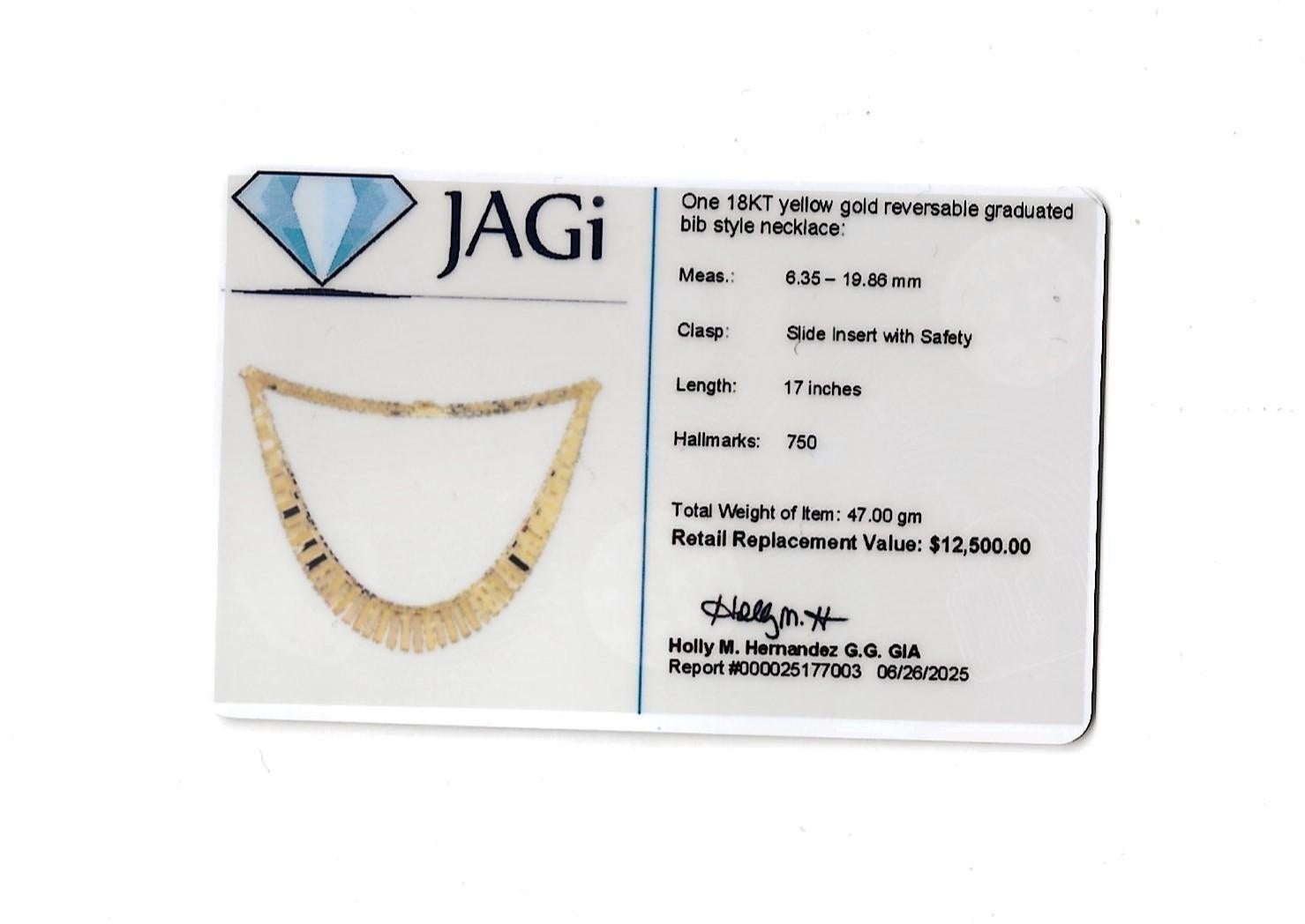 Reversable Graduated Link Bib Style Necklace in Polished 18 Karat Yellow Gold For Sale 9