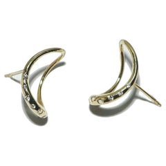 Reverse Diamond Contemporary Modern Earrings in 18k gold by Maviada
