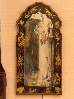 Reverse Glass Mirror with Chinoiserie Decoration