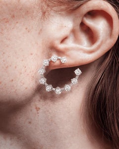 Reverse Hoop Earring with Diamonds