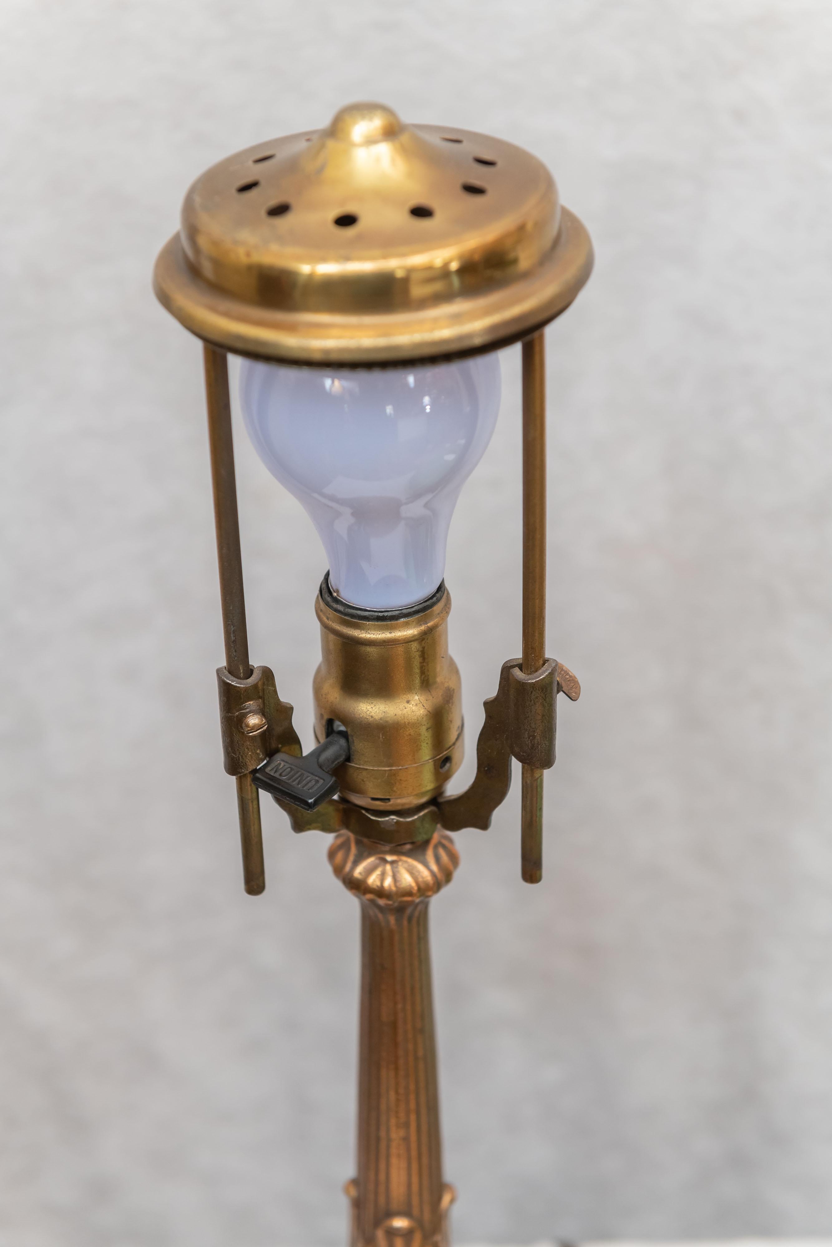 Gilt Reverse/Obverse Painted Lamp, Signed Pittsburgh, circa 1920