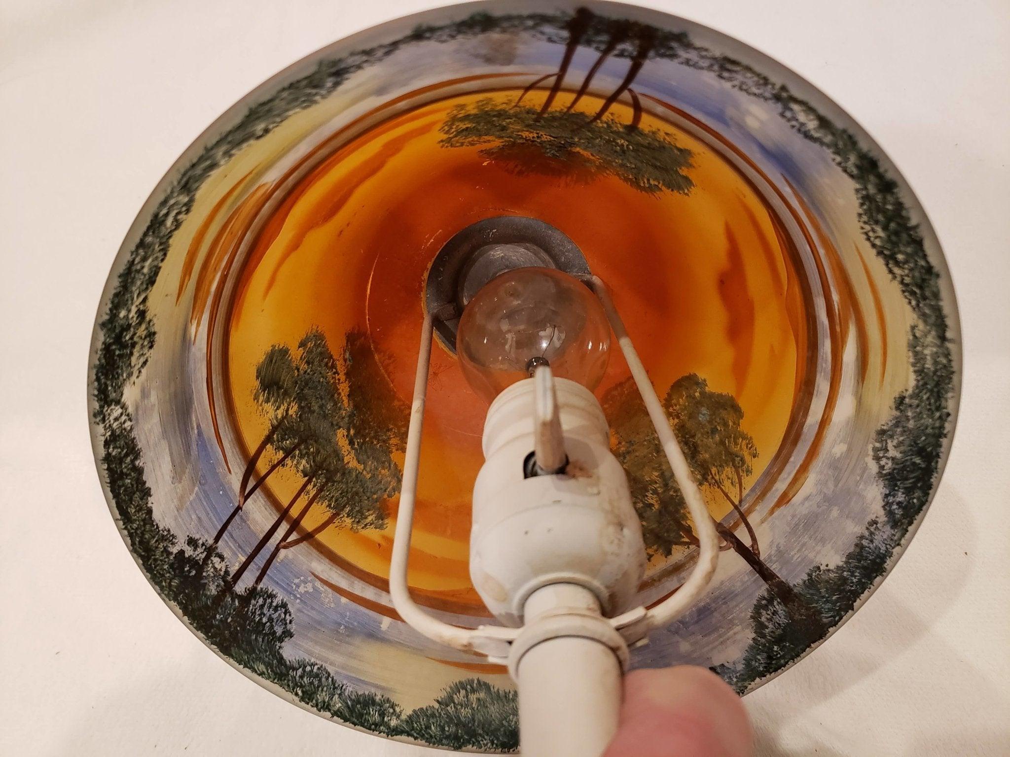 Reverse Painted 8" Lamp Shade at 1stDibs reverse painted glass lamp