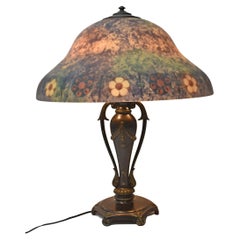 Antique Reverse Painted Classique Floral Table Lamp