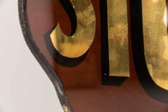 Reverse Painted Glass Gilt Single Sided Sign Plaque Early 20th Century