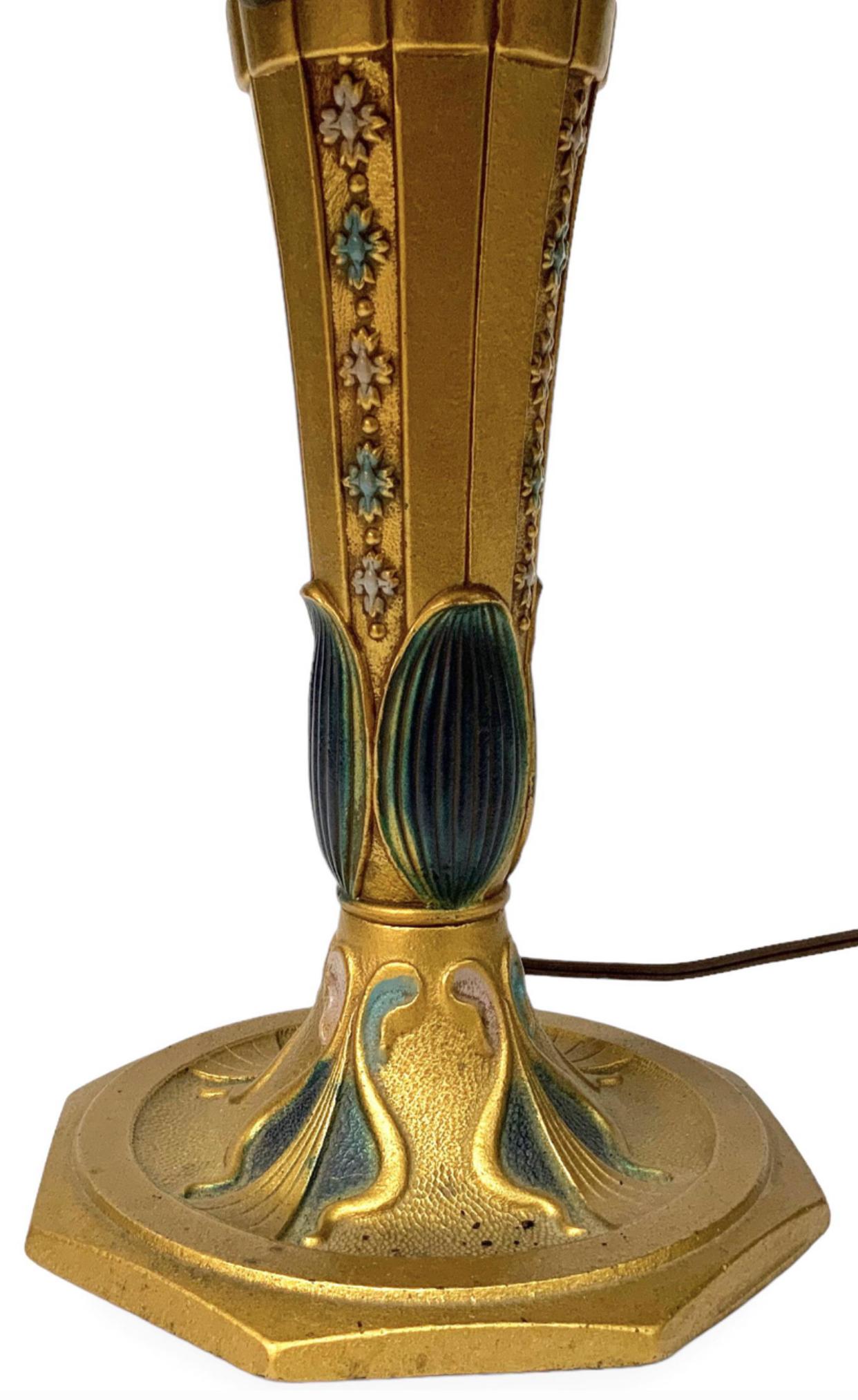 Reverse Painted Glass Shade with Elk and a River In the Manner of Moe Bridges For Sale 2