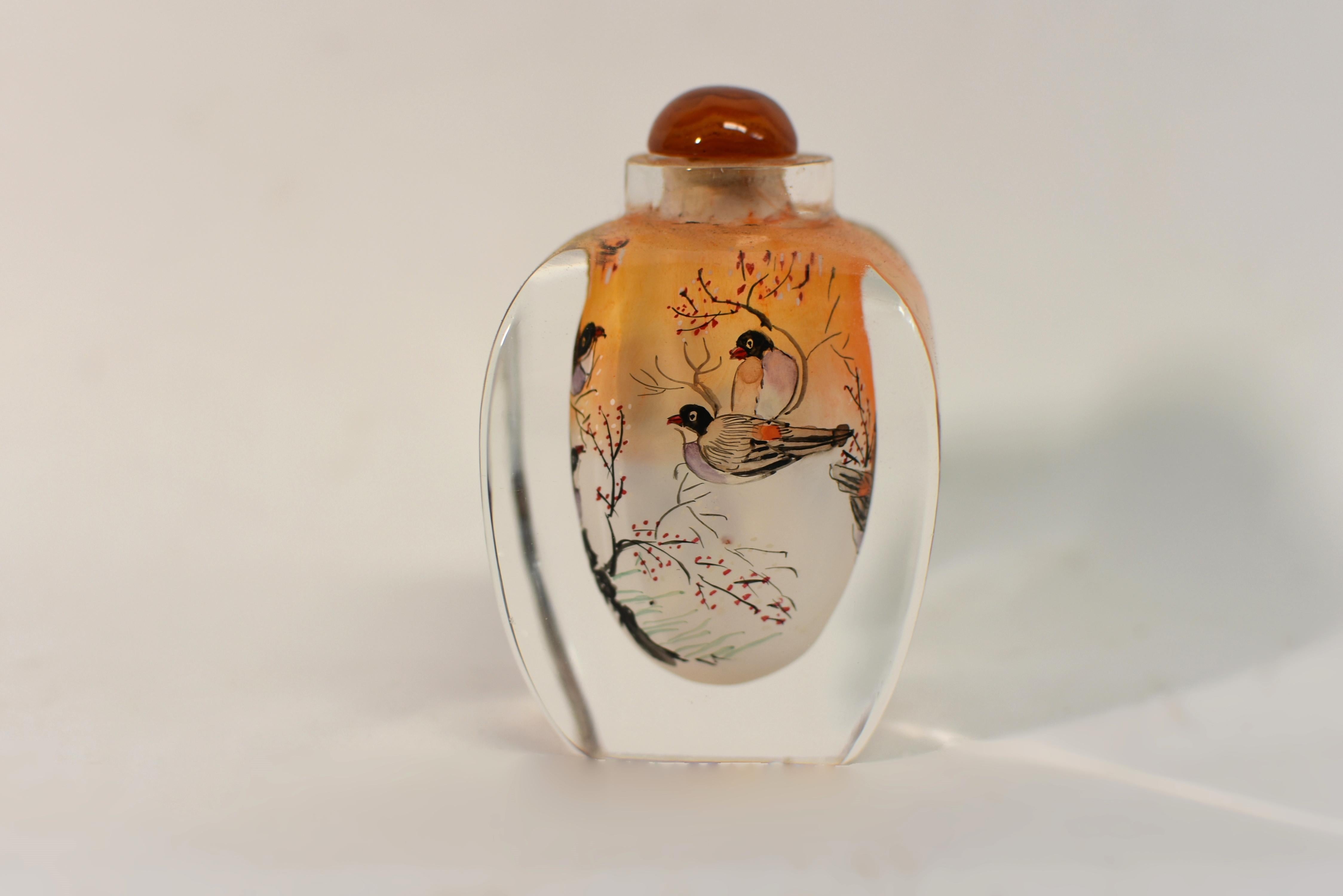 Qing Reverse Painted Snuff Bottle Extra Large For Sale