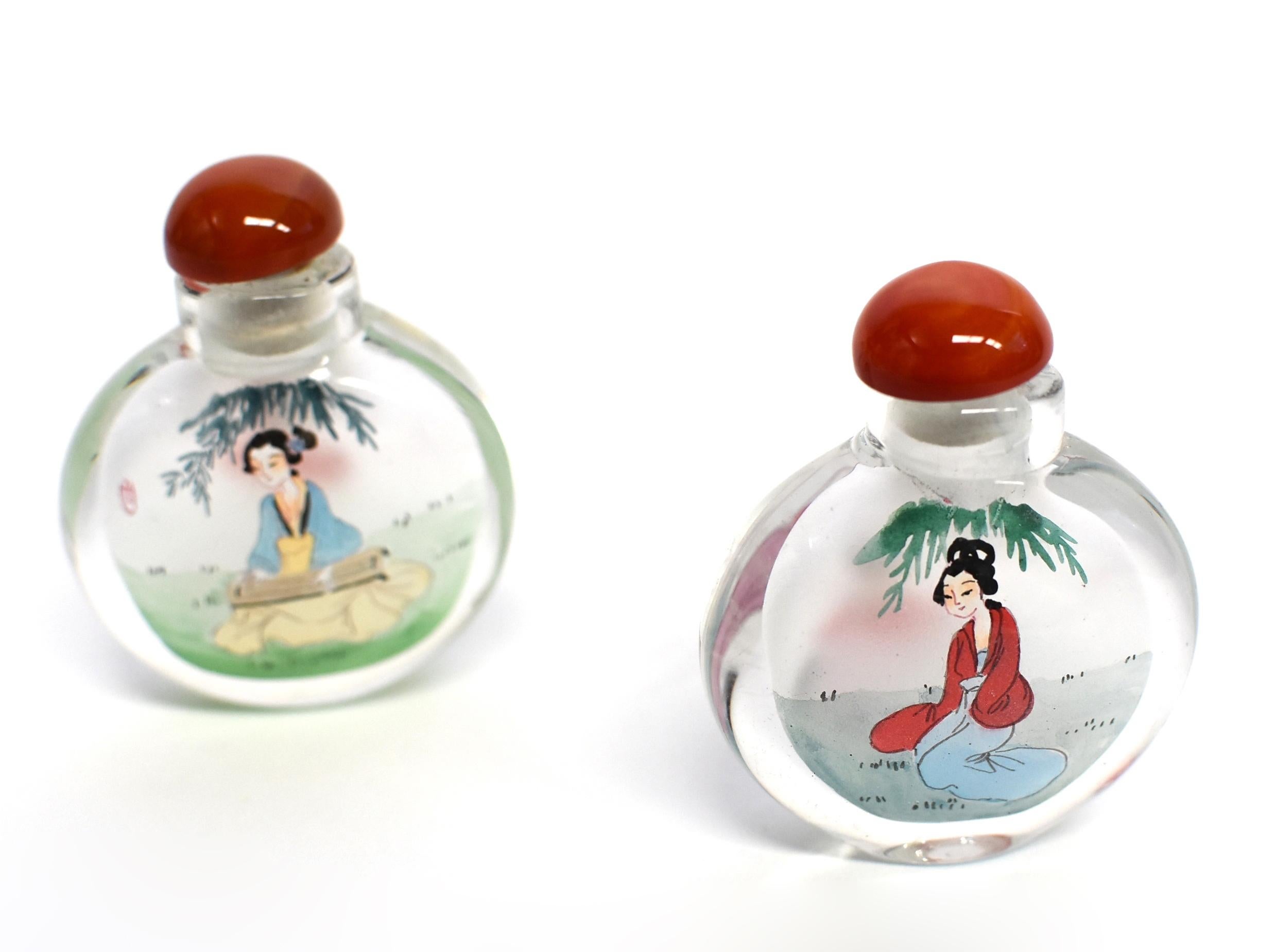 Reverse Painted Snuff Bottles 2 Belles 1