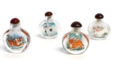 Snuff Bottles Four Zodiac Animals Reverse Painted