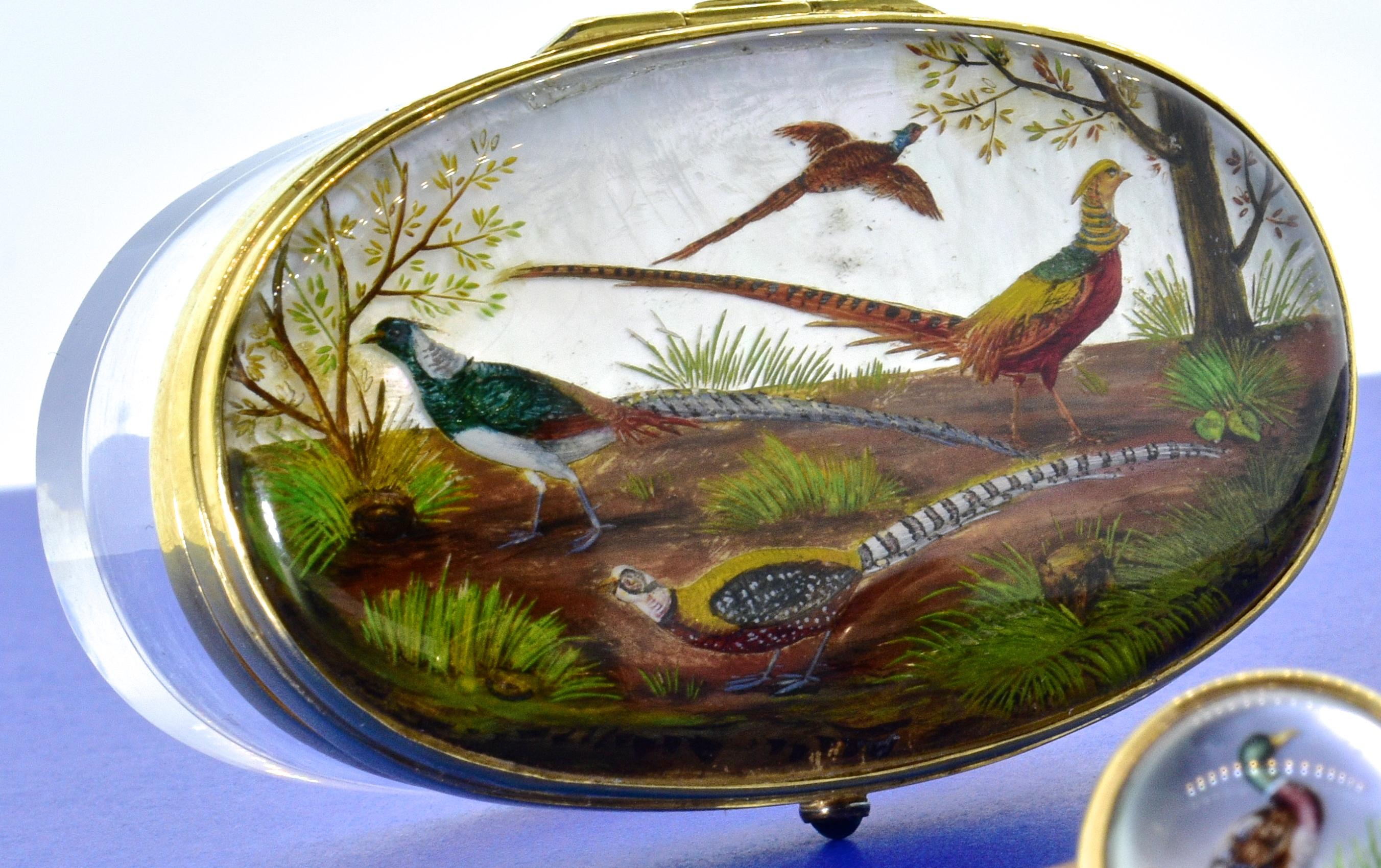 Reverse Painting under Crystal Gold Box, circa 1890 4