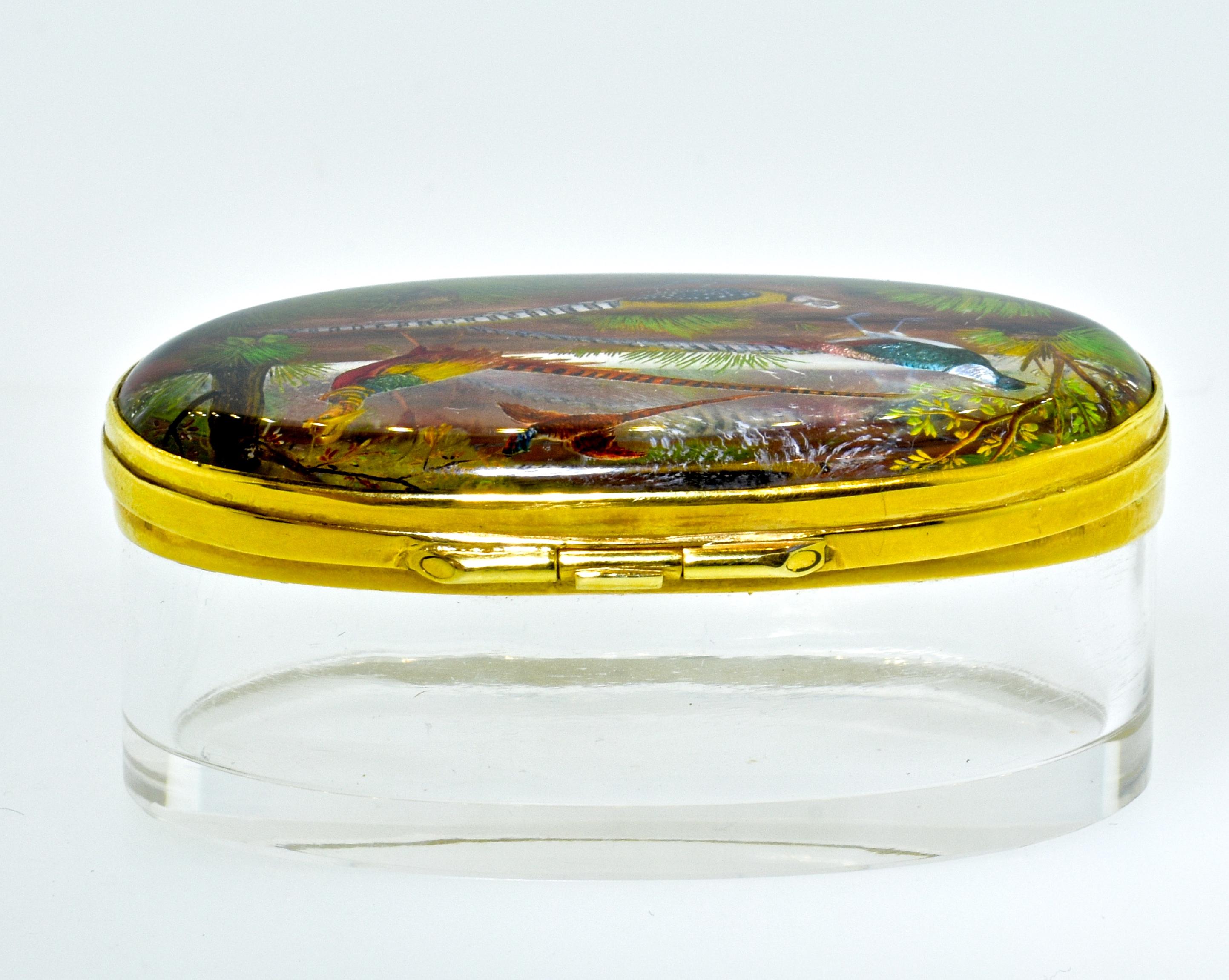 Reverse Painting under Crystal Gold Box, circa 1890 1