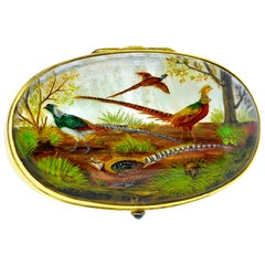Reverse Painting under Crystal Gold Box, circa 1890