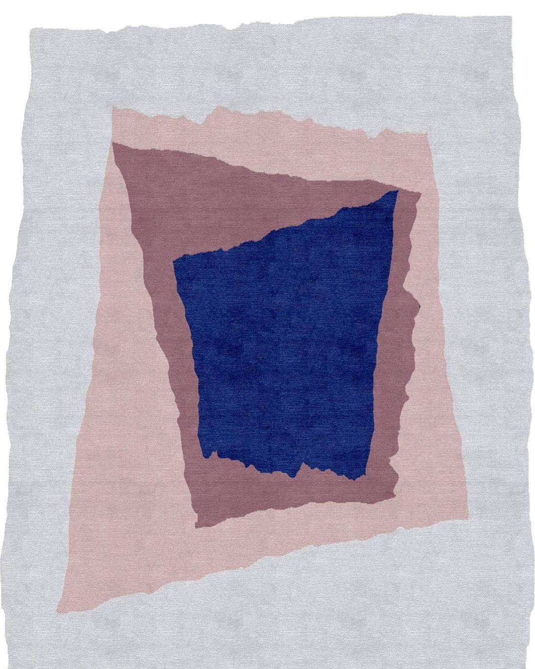 Tapis moyen à bordure en papier inversé Art & Loom Neuf - En vente à Geneve, CH