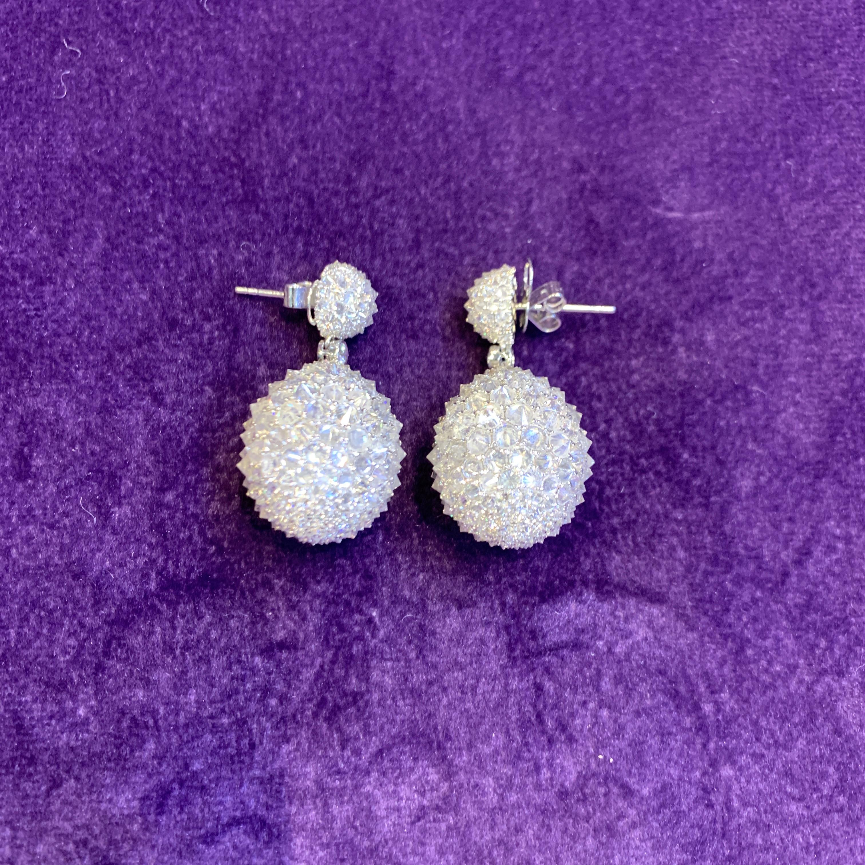 Reverse Set Diamond Earrings In New Condition In New York, NY