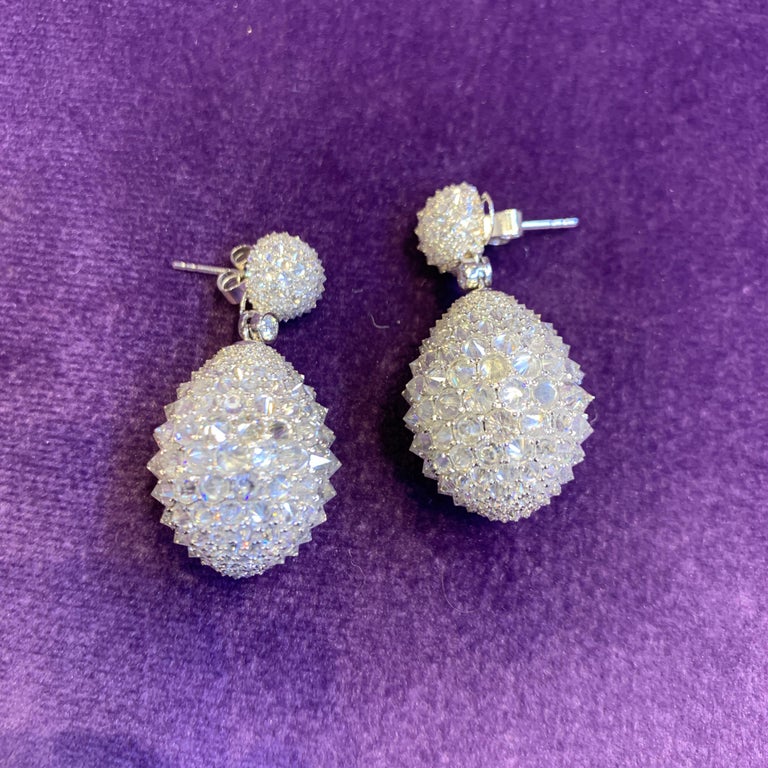 Reverse Set Diamond Earrings For Sale at 1stDibs