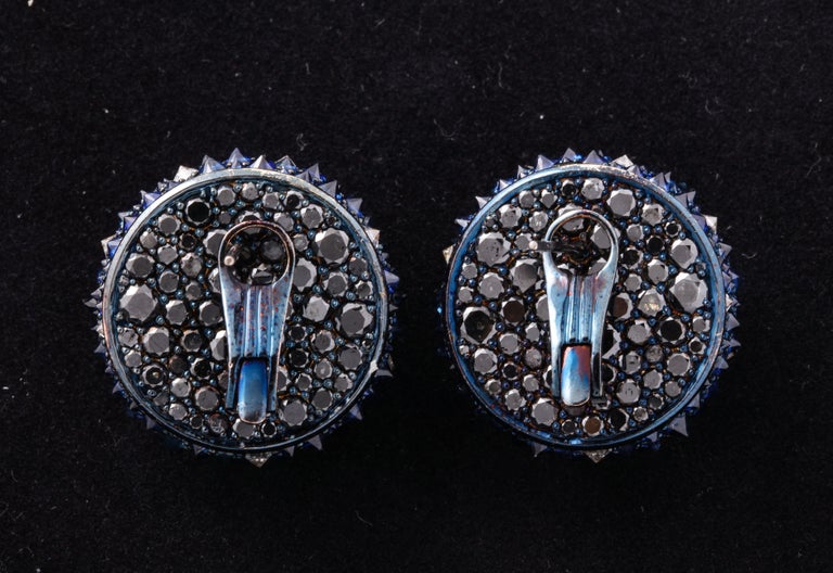 Reverse Set Sapphire and Diamond Earrings For Sale at 1stDibs | reverse ...